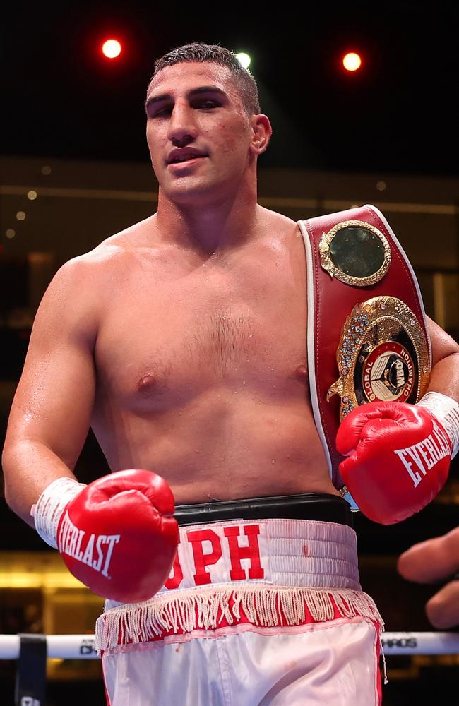 Justis Huni has a chance to become just Australia’s second only heavyweight titleholder. Picture: Richard Pelham/Getty Images