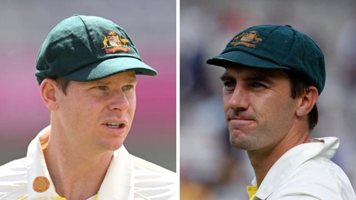 Steve Smith and Pat Cummins. Photos: AFP/Getty Images