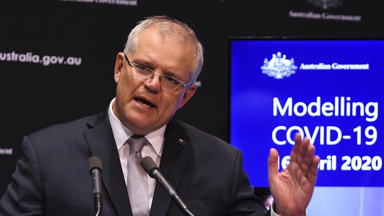 Australian Prime Minister Scott Morrison said the country has four weeks to get three key measures in place before lockdown ends. Picture AAP/Lukas Coch