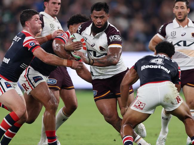 Payne Haas was a powerhouse for the Broncos. Picture: Getty Images