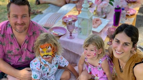 Perth mum-of-two Chanelle Moles with her husband, Graham, and their two children. Picture: Save Chanelle