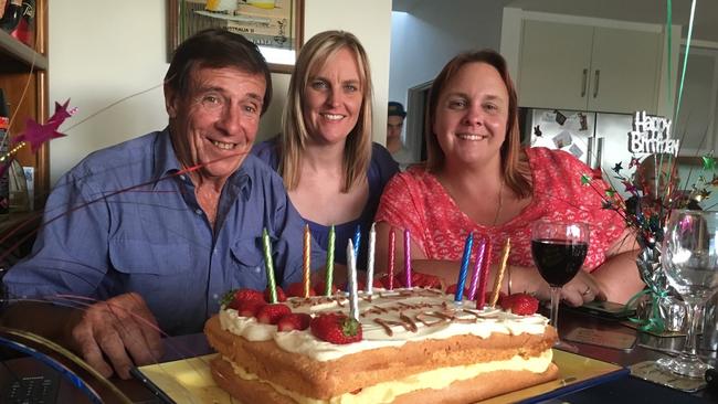 Noel Faggotter with his daughters Torie Cooper and Naomi Porter. Picture: Supplied