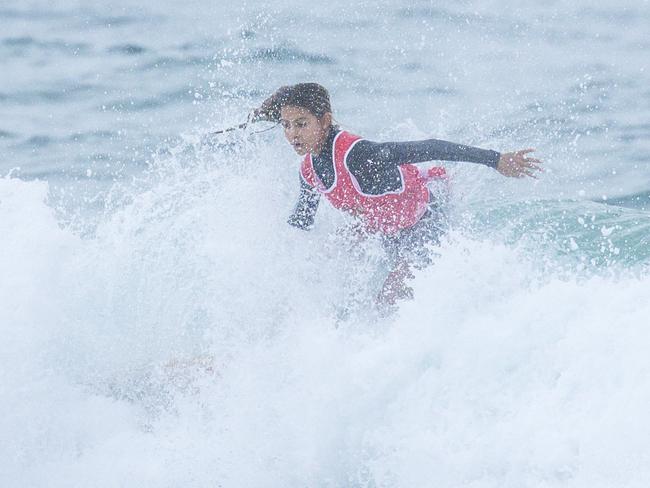Early Saturday heats of The Burleigh Heads Boardriders Single Fin Festival. Picture: Glenn Campbell
