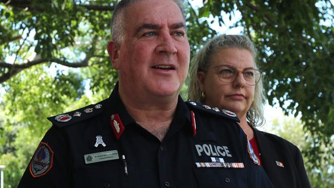 NT Police Commissioner Michael Murphy and Attorney General Marie-Clare Boothby on December 31, 2024. Picture: Zizi Averill.