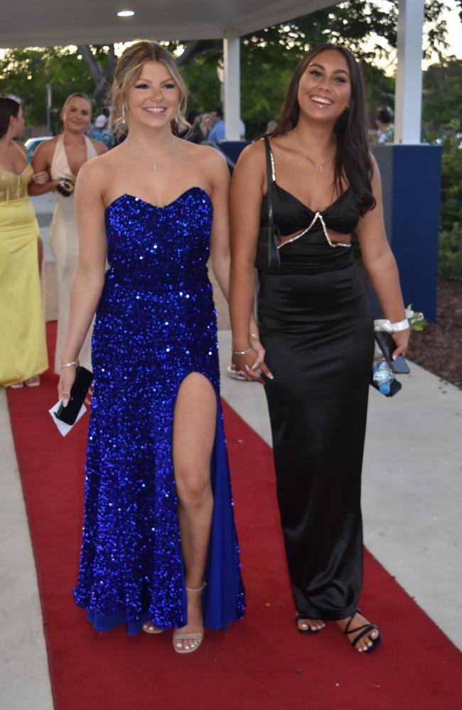 Summer Dalziell and Tayeisha Seden at the Mountain Creek State High School formal on November 18, 2022. Picture: Sam Turner