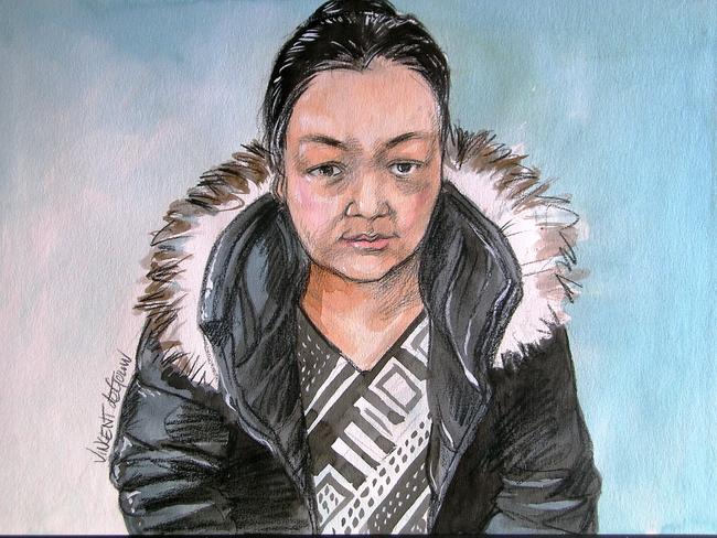 A court drawing of Jei Shao, who was charged yesterday. Picture: Vincent de Gouw