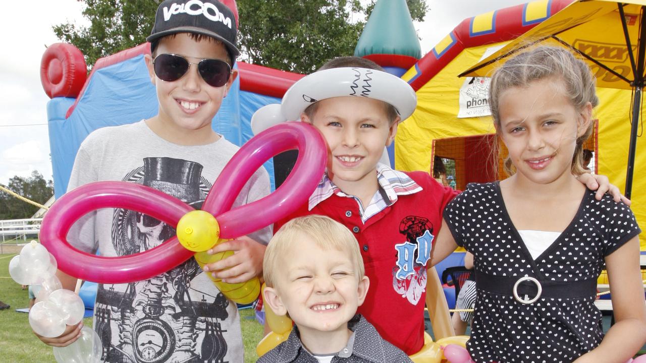 2009: Braydan and Kayleigh Miller with their friends Codi and Cooper Foord at the Ipswich Turf Club. Photo: Sarah Harvey