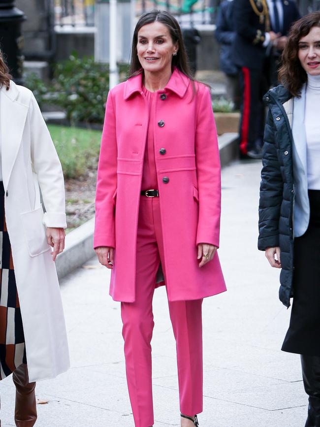 Queen Letizia of Spain in Barbie-core pink. Pic credit: Getty Images