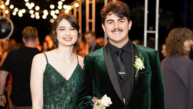 Rain Riches and Callun Harverson at the year 12 St Hilda formal. Photo: Celeste Humphrey