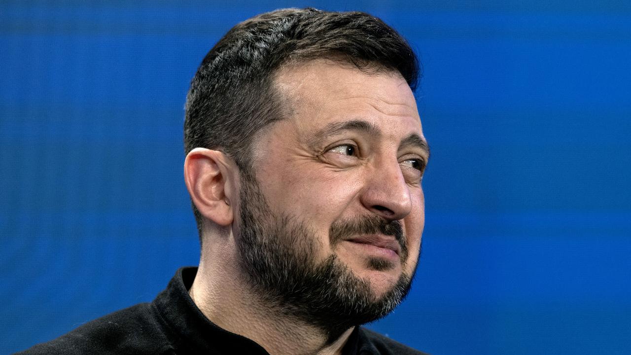 Ukraine President Volodymyr Zelensky speaks during a press conference in Kviv, Ukraine. Picture: Paula Bronstein/Getty Images