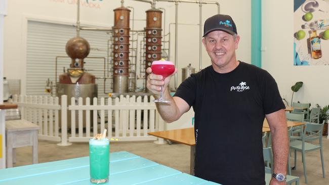 Paradise Rum owner Chris Clyne enjoys the menu at his new distillery in Warana. Picture: Aisling Brennan