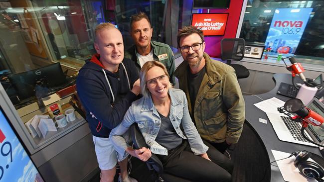 Luttsy, Ash, Kip and Susie O'Neill at Nova FM in 2021. Picture: Lyndon Mechielsen