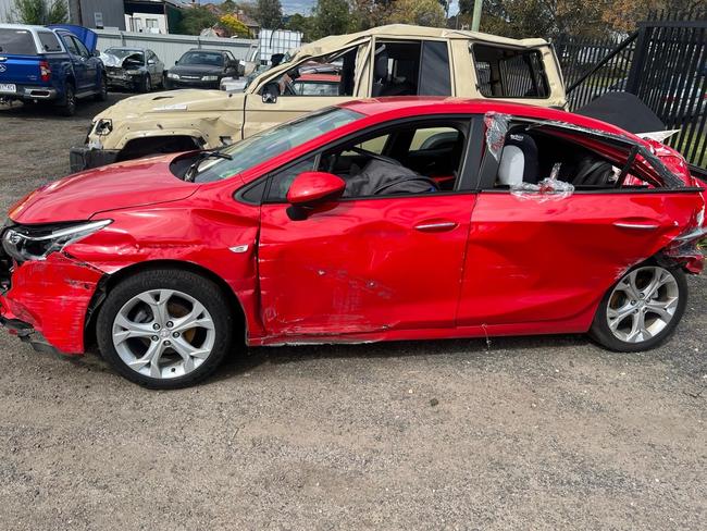 The young family's only car is a write-off. Picture: Supplied.