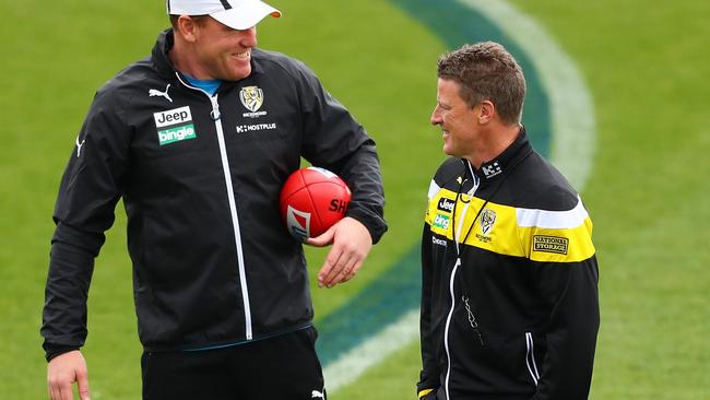 Assistant coach Justin Leppitsch suggested to Damien Hardwick the Tigers go with a small forward line. Picture: Getty Images