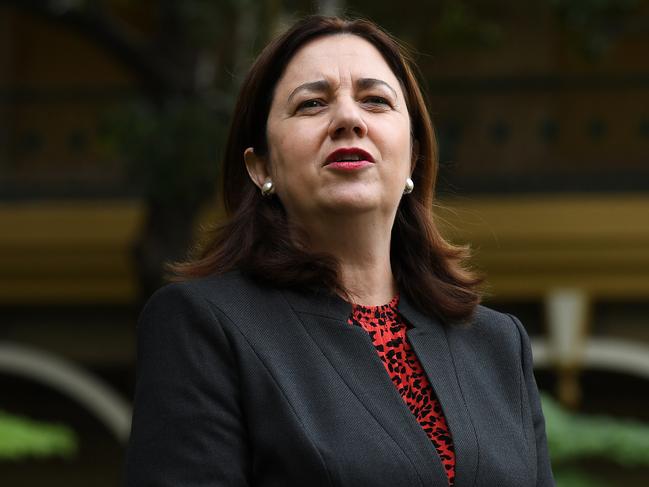 Queensland Premier Annastacia Palaszczuk and her newly announced deputy Steven Miles are seen during a press conference at Parliament House in Brisbane, Sunday, May 10, 2020. Queenslandâ€™s deputy premier and treasurer, Jackie Trad, has resigned from ministerial duties over an investigation into the appointment of a Brisbane principal. (AAP Image/Dan Peled) NO ARCHIVING