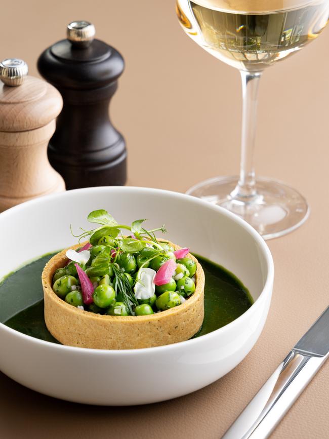 Tartelette of fresh peas at Madame Brasserie.