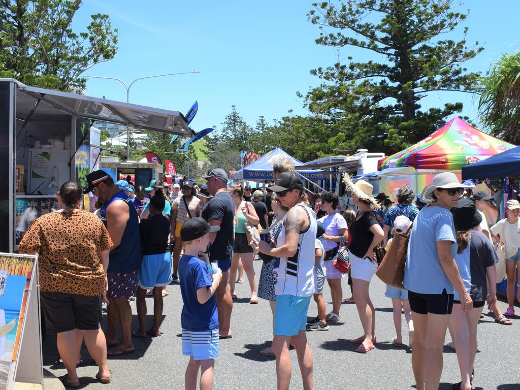 Beachside market stalls at the Great Australia Day Beach Party at Yeppoon on January 26, 2023. Picture: Aden Stokes