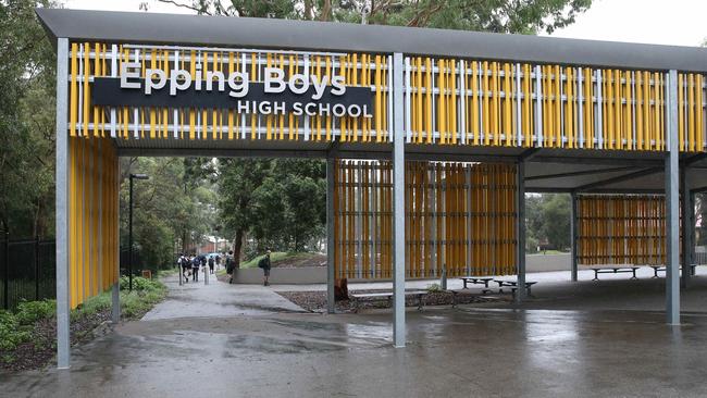 Students return to Epping Boys High School after it closed last Friday. Picture: Rohan Kelly.