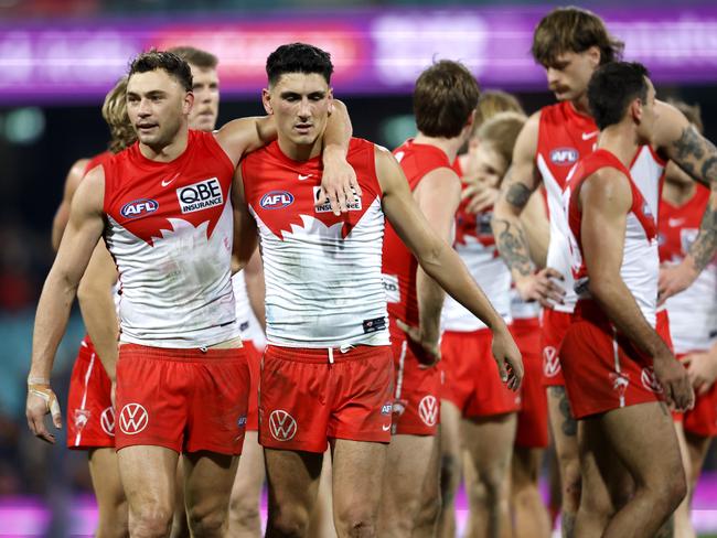 The Swans know they have to find a way to stick together after combusting against the Crows. Picture: Phil Hillyard