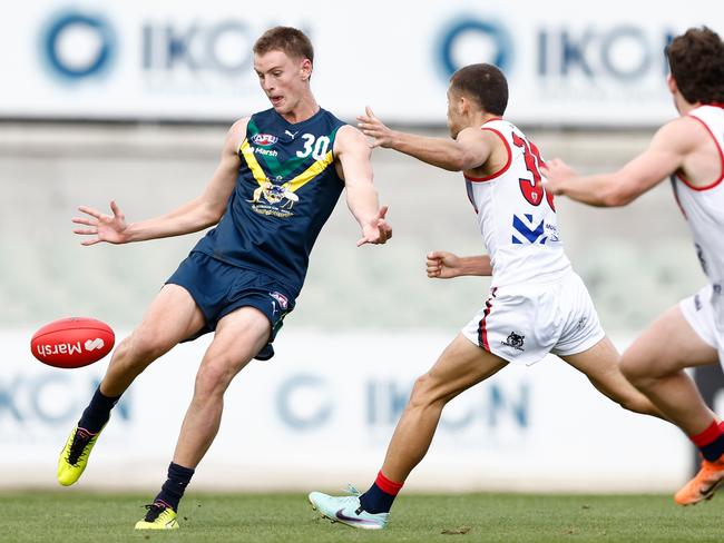 Victorian defender Luke Trainor won the best on ground medal in the AFL Academy’s first match against VFL side Coburg. Picture: Getty Images