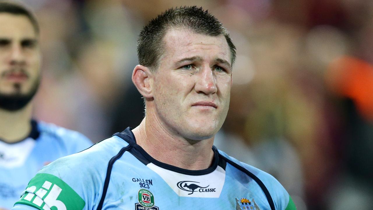 NSW's Paul Gallen after QLD's Dane Gagai try during State of Origin Game 2 between the NSW Blues and the Queensland Maroons at Suncorp Stadium , Brisbane . Picture : Gregg Porteous