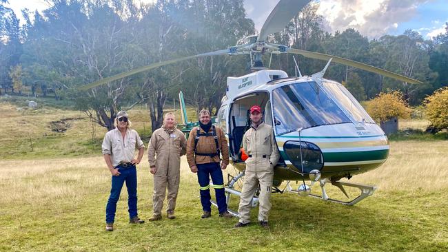 Brodie Leeson, Jake Tanner, Mal Leeson and Ben Woodhouse are trying to reduce numbers of feral pigs running wild in regional NSW.