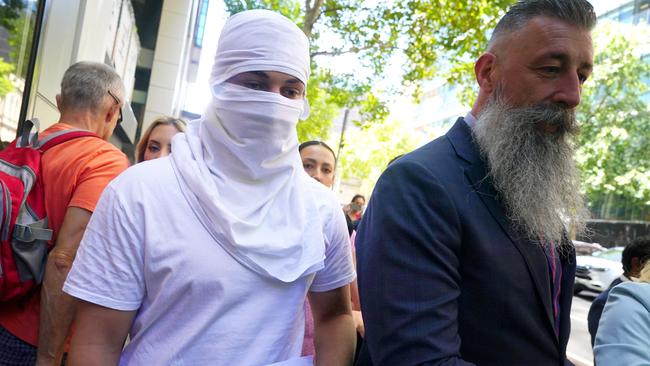 Graffiti artist Jack Gibson-Burrell is seen leaving the Melbourne Magistrates Court after been granted bail. Picture: NewsWire / Luis Enrique Ascui