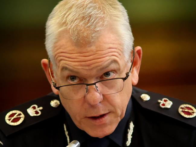 ADELAIDE, AUSTRALIA - NewsWire Photos September 24 2021: South Australian Police Commissioner Grant Stevens speaks at the South Australian parliamentary select committee ICAC hearing . Picture: NCA NewsWire / Kelly Barnes