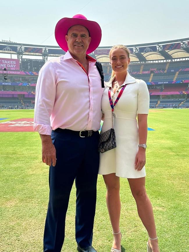 Grace and Matthew Hayden in India for the IPL.