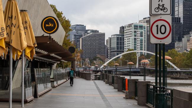 The city was deserted after tough lockdown restrictions were introduced. Picture: Getty