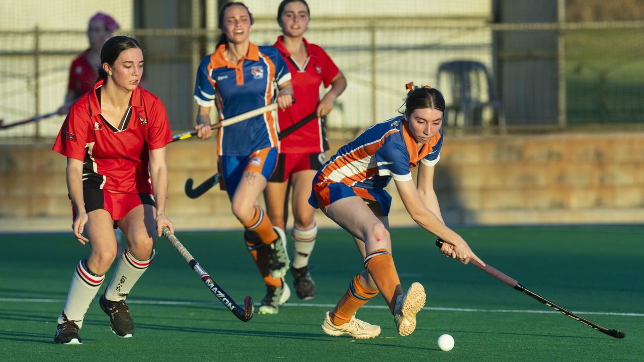 Newtown against Past High Hawks in A3 Women's Toowoomba Hockey grand final at Clyde Park, Saturday, September 7, 2024. Picture: Kevin Farmer