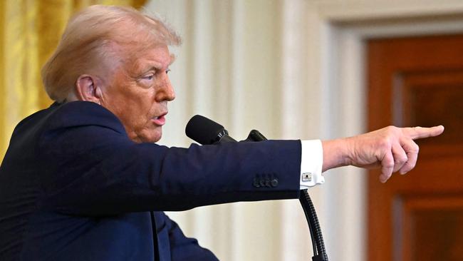 US President Donald Trump takes questions during the press conference Picture: AFP