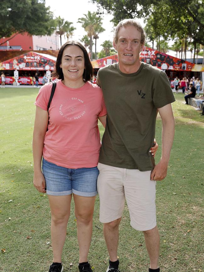 Amanda Cole-Stokes and Ben Hull at the Ed Sheeran concert at Suncorp Stadium. Picture: Josh Woning