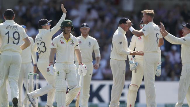 Stuart Broad has knocked over David Warner four times already this Ashes series.