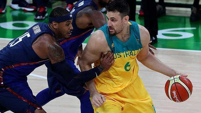 Andrew Bogut in actionv Team USA. Picture: Adam Head