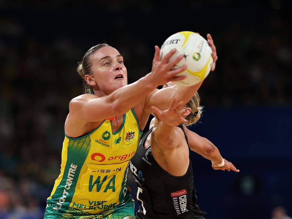 Liz Watson was benched again in the Diamonds’ loss to New Zealand. Picture: Paul Kane/Getty Images.