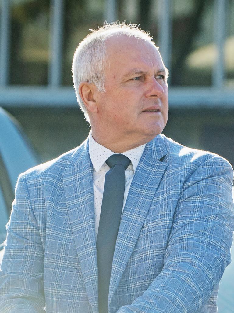 Peter Thomas McDougall outside Mackay courthouse ahead of his mention on manslaughter charges over a fatal plane crash on December 24, 2021 at Ball Bay.