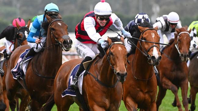 Thomas Stockdale rides King Magnus to victory at Flemington in June last year. Picture: Vince Caligiuri / Getty Images