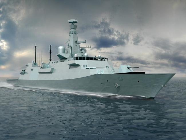 Artist’s impression of BAE’s Type 26 frigate.