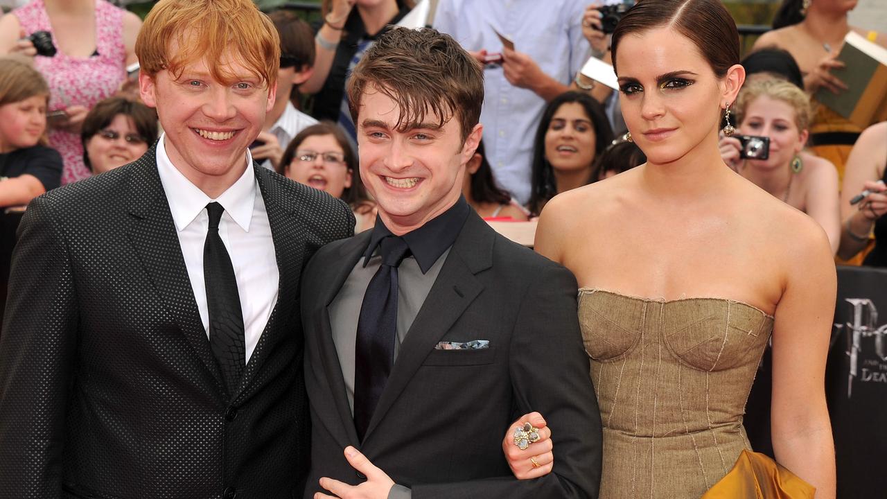 Emma Watson and her Harry Potter co-stars Rupert Grint and Daniel Radcliffe became the most famous faces on the planet in the J.K Rowling adapted films. Picture: Stephen Lovekin/Getty Images