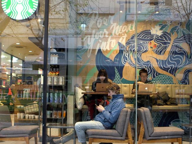 Starbucks in Brisbane, a new store which has had a bespoke design. Picture: Supplied