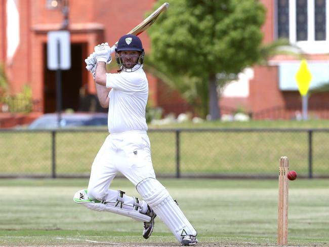 Brendan McGuinness of Oakleigh batting during VSDCA: Oakleigh v Moorabbin on Saturday, February 3, 2018, in Oakleigh, Victoria, Australia.Picture: Hamish Blair