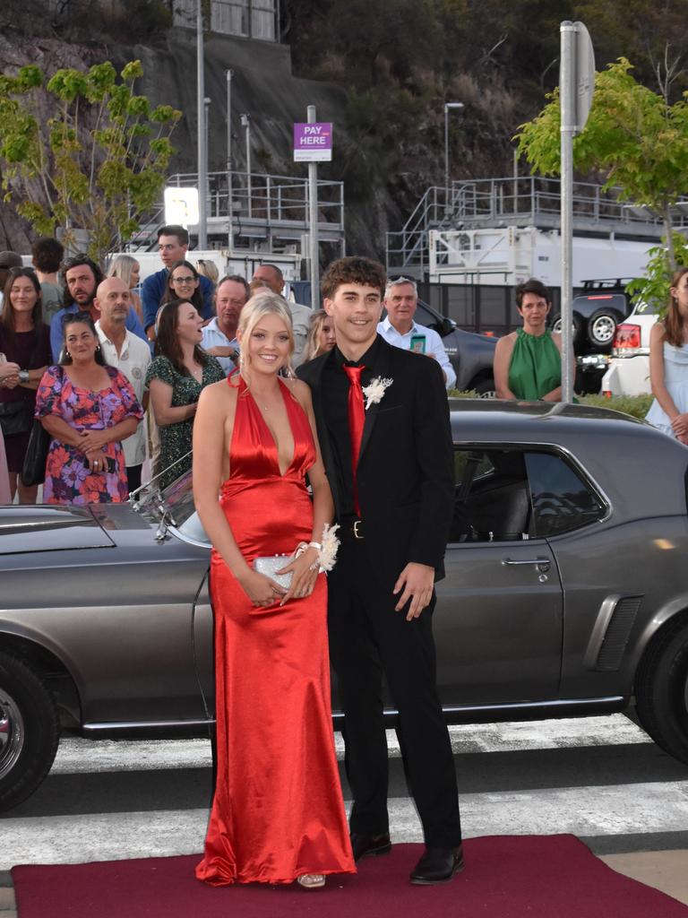 Michaela Peace and Troy Briskey at the Proserpine State High School formal at Shute Harbour Marine Terminal on November 15, 2023. Photo: Zoe Devenport