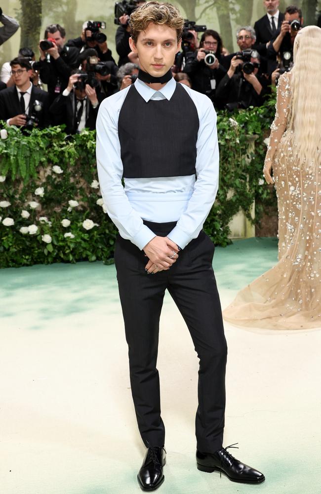 Troye Sivan attends The 2024 Met Gala in New York. Picture: Jamie McCarthy/Getty Images