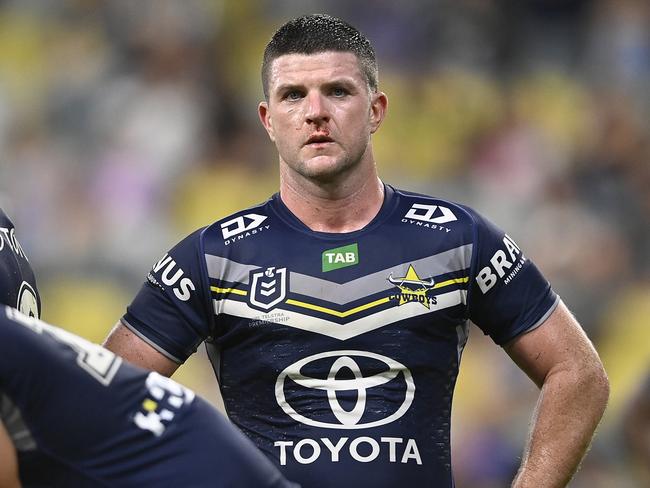 Chad Townsend of the Cowboys looks on during the round 25 NRL match against Cronulla. Picture: Ian Hitchcock/Getty Images