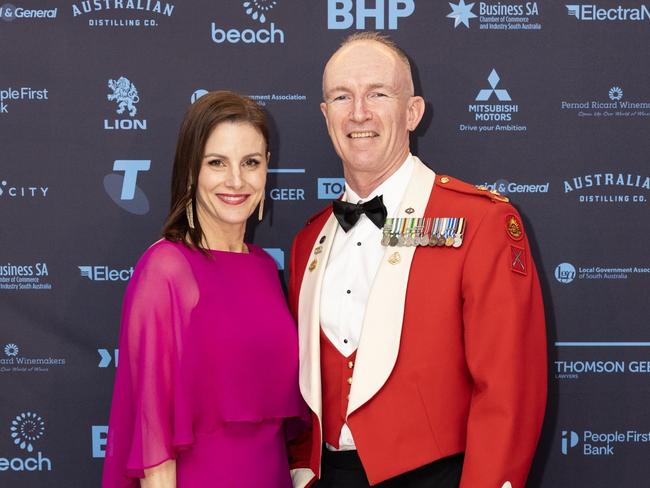 Cressida O'Hanlon with husband James at the Mid Winter Charity Ball . Picture: SA Mid Winter Charity Ball / Facebook