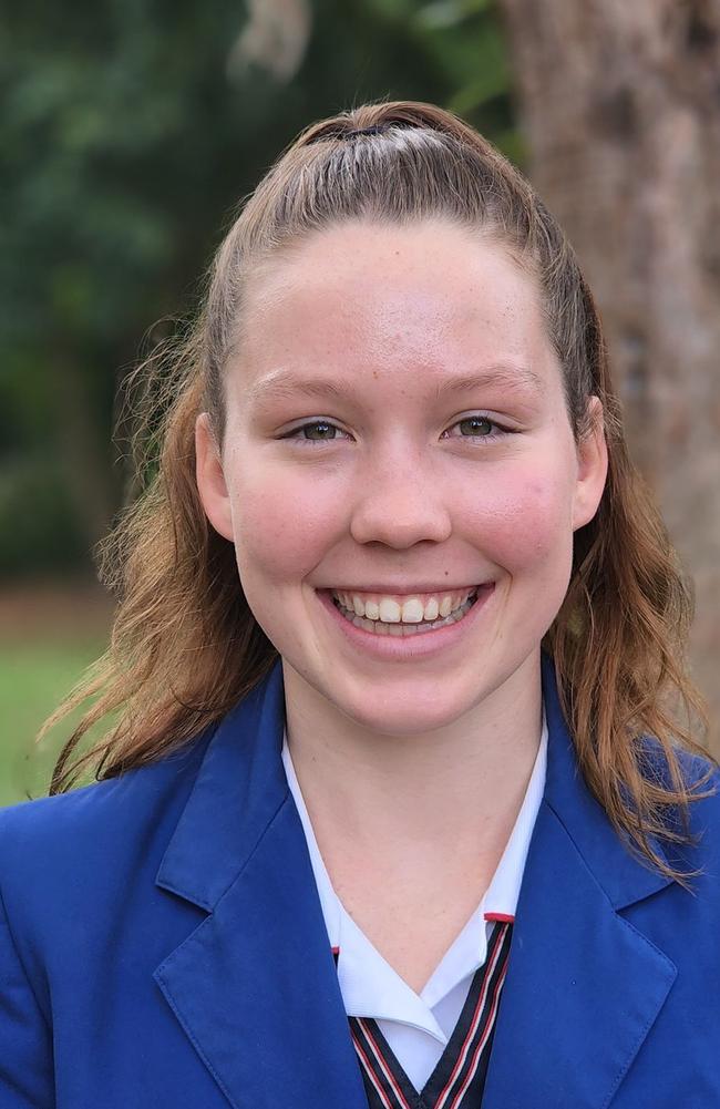 Zoe Billings, school captain, Cannon Hill Anglican College. Picture: Contributed