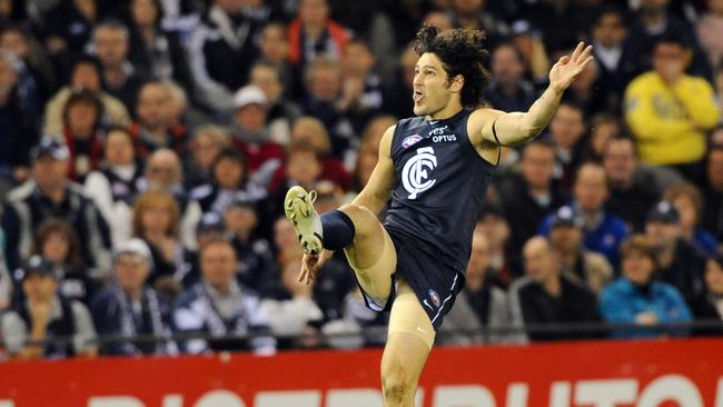 Former Carlton champion Brendan Fevola had a natural kicking style.