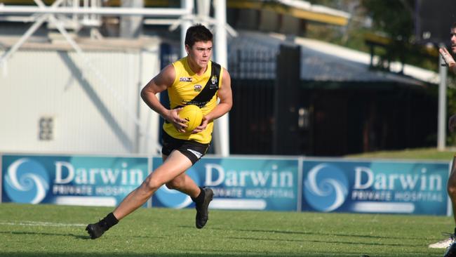 Josh Carmichael playing for Nightcliff in the AFLNT league in 2020. Picture: AFLNT Media