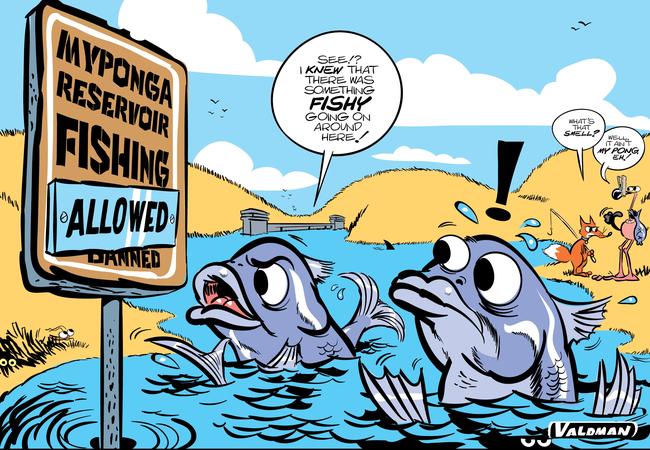 Fishing will be allowed in the reservoir by the year’s end. Cartoon: Jos Valdman